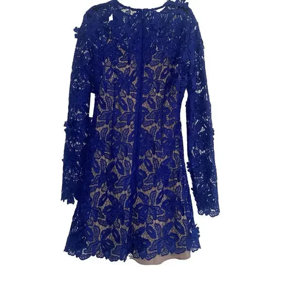 self portrait 3d lily mini dress self-portrait 3D Lily Mini Dress in Blue & White